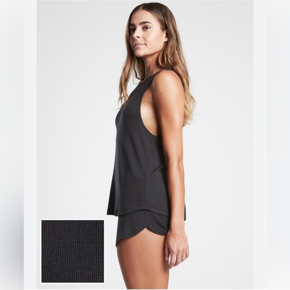 🆕 Athleta Well Rested Ribbed Sleep Tank, Black